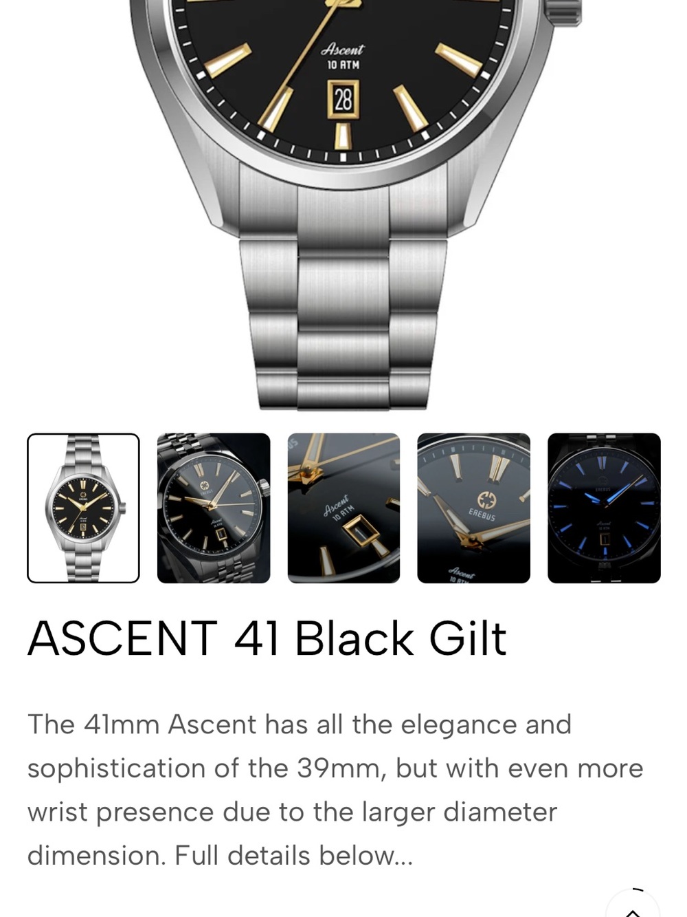 41 Black Gilt Men's Stainless Steel Watch